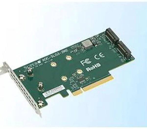 Supermicro AOC-SLG3-2M2 PCIe Add-On Card for up to two NVMe SSDs - Bulk - Pappy Mall