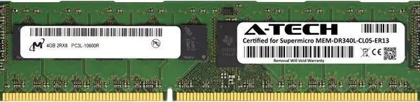 Supermicro Certified MEM-DR340L-CL05-ER13 | Micron 4GB PC3-10600 DDR3 1333MHz 2Rx8 Dual Rank ECC RDIMM Registered 240-Pin Server Memory RAM - Pappy Mall