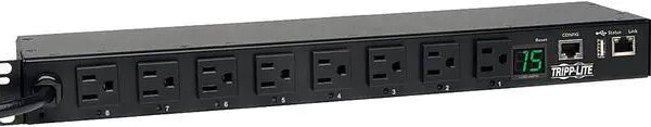 Tripp Lite 1.4kW Single-Phase Switched PDU, 120V Outlets (8 x 5-15R), NEMA 5-15P, 12.0 Feet Cord, 1U Rack - Pappy Mall