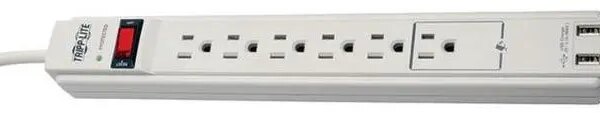 Tripp Lite 6 Outlet Surge Protector Power Strip 6Ft Cord 990 Joules Dual Usb Charging Led & Insurance (Tlp606usb) - Pappy Mall