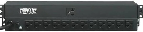 Tripp Lite Basic PDU, 20A, 13 Outlets (5-15/20R), 120 V, 5-20P Input, 15 ft. Cord, 1U Rack-Mount Power (PDU1220) - Pappy Mall