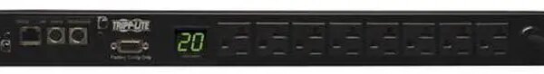 Tripp Lite Monitored PDU, 1.9kW Single-Phase 120V Outlets (8 5-15/20R), L5-20P/5-20P Adapter, 12ft Cord, 1U Rack-Mount, TAA (PDUMNH20) - Pappy Mall