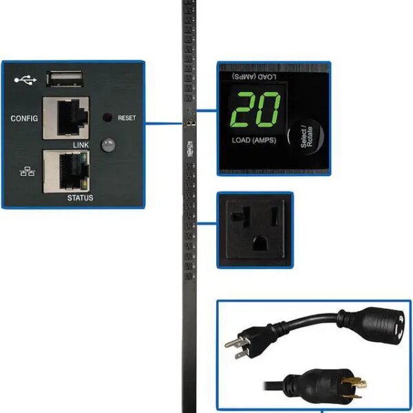 Tripp Lite - PDUMV20NETLX - Tripp Lite PDU Switched 1.9kW 120V 24 5-15/20R 20A LX Platform 0URM TAA - Switched - NEMA - Pappy Mall