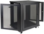 Tripp Lite SR18UB Series SmartRack 18U Mid-Depth Half-Height Rack Enclosure Cabinet - 18U Rack Height x 19" Rack Width -Black -1000 lb Dynamic/Rolling - Pappy Mall