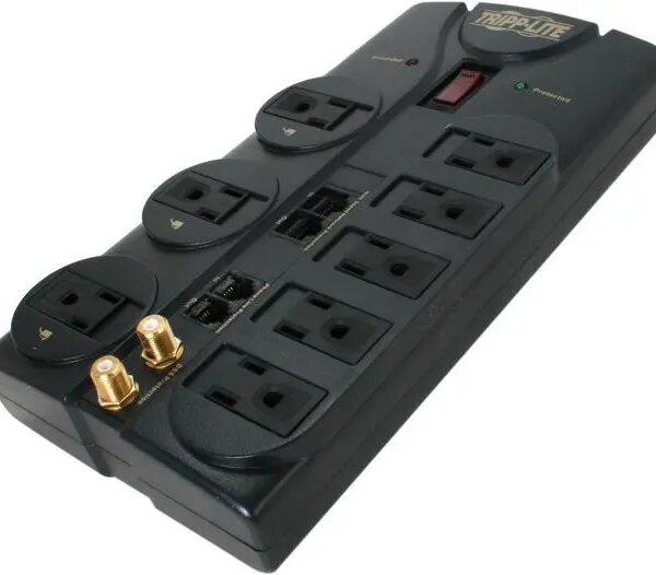 TRIPP LITE TLP810NET 10 Feet 8 Outlets 3240 Joules 8 Outlets 3240 Joules 10 Feet Cord with Tel / DSL / Coax Protect It! Surge Suppressor - Pappy Mall