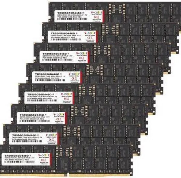 V-COLOR DDR5 512GB (64GBx8) 5600MHz CL46 4Gx4 2Rx4 ECC R-DIMM (ECC Registered DIMM) 1.1V Memory Ram for Server and Workstations with Hynix IC - Pappy Mall