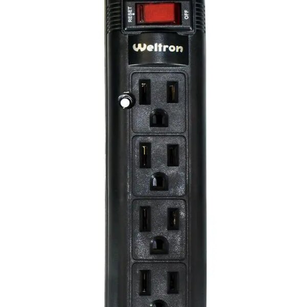 WELTRON 10ft Power Cord 6-Outlet Surge Protector Power Strip Black WSP600PLF10BK - Pappy Mall